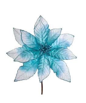 [B4115] WHITE AND BLUE POINSETTIA PICK