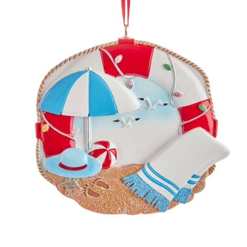[A2169] RESIN BEACH LIFE BUOY ORNAMENT