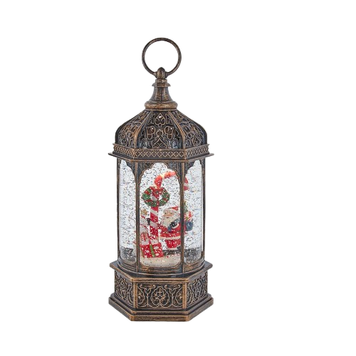 [JEL2005] 11" BATTERY OPERATED LIGHT UP SANTA WATER LANTERN