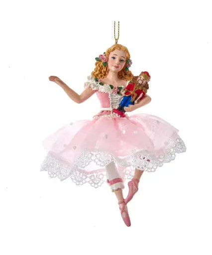 [E0732C] CLARA WITH NUTCRACKER PRINCE ORNAMENT