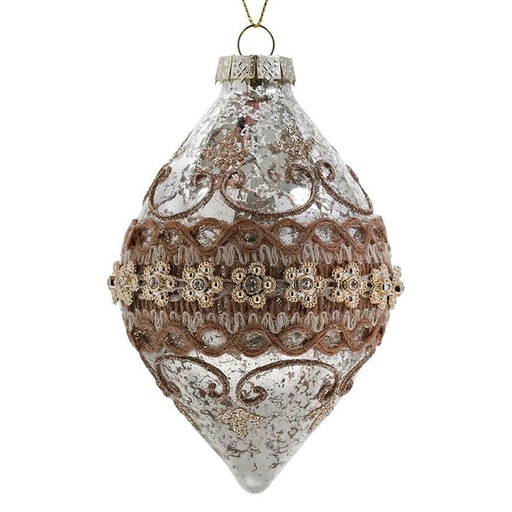 [086131639395] GLASS BALL FINIAL ORNAMENT