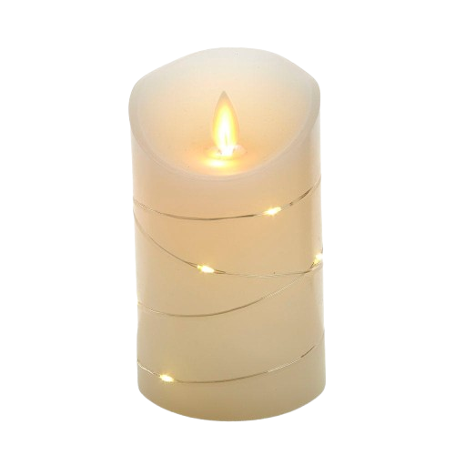 [JEL0977] 5"  BATTERY LED WHITE CANDLE  WITH FAIRY