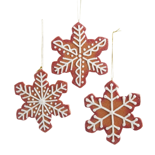 [D4049] GINGERBREAD SNOWFLAKE ORNMENTS / INDIVIDUAL