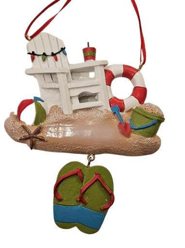 [A2013] RESIN BEACH CHAIR W/SANDALS ORNAMENT