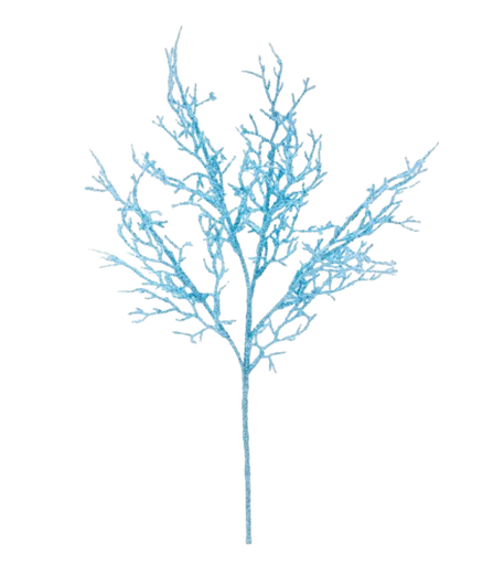 [H-6127] BLUE GLITTER TWIG SPRAY
