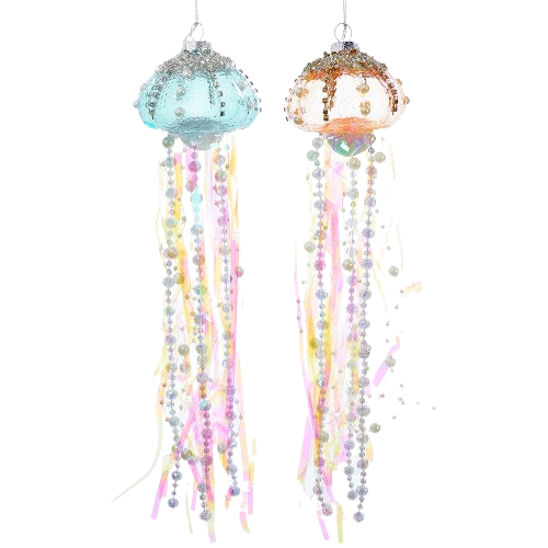 [TD1484] GLASS JELLYFISH CHRISTMAS ORNAMENT