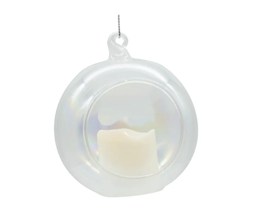 [H8199] 90MM LED GLASS CANDLE ORNAMENT