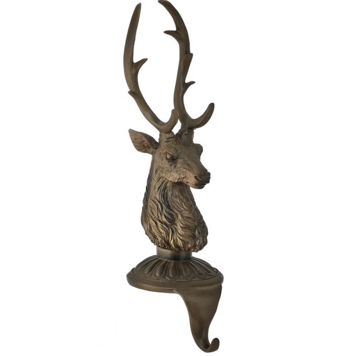 [MTX74671] 15.5" RESIN HIGHLANDS DEER  STOCKING HOLDER