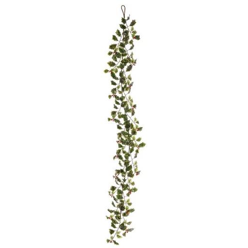 [MTX74459] 60" ICED GLITTER MINI HOLLY GARLAND