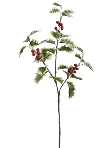 [MTX74457] 20" ICED GLITTER MINI HOLLY SPRAY