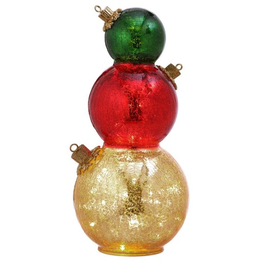 [MTX74411] 13.5"LED/BTY/TMR GLASS TRIPLE ORNAMENT TP