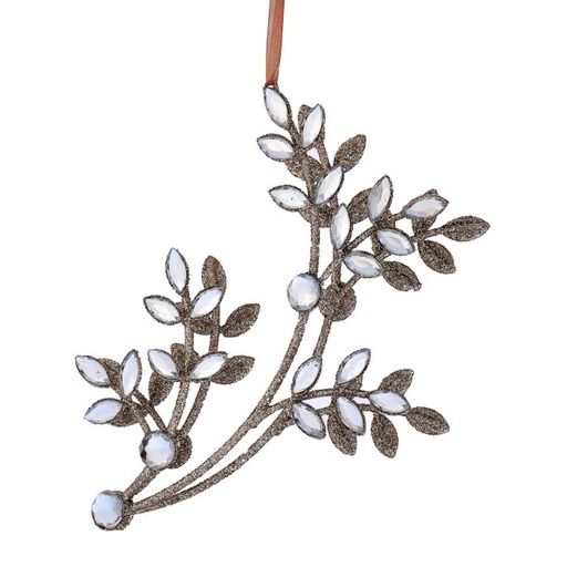 [MTX74399] 8.5" GLTR WIRE JEWEL FLOWER BRANCH ORNAMENT