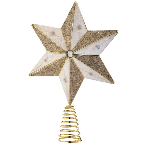 [MTX74397] 14" "CAPIZ" W/GLITTER STAR TREE TOPPER