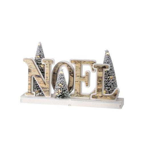 [MTX74362] 16"LED/BTY/TMR BIRCH "NOEL" W/SISAL TREE 
