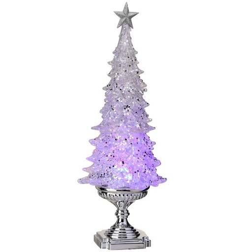 [MTX74261] 20"LED/BTY/TMR USB ACRYLIC TREE ON PEDESTAL