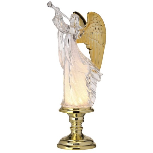 [MTX74258] 14"LED/BTY/TMR USB ACRYLIC ANGEL ON PEDESTAL