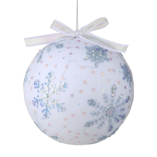 [MTX74242] 6" WINTER SHOWFLAKE BALL ORNAMENT