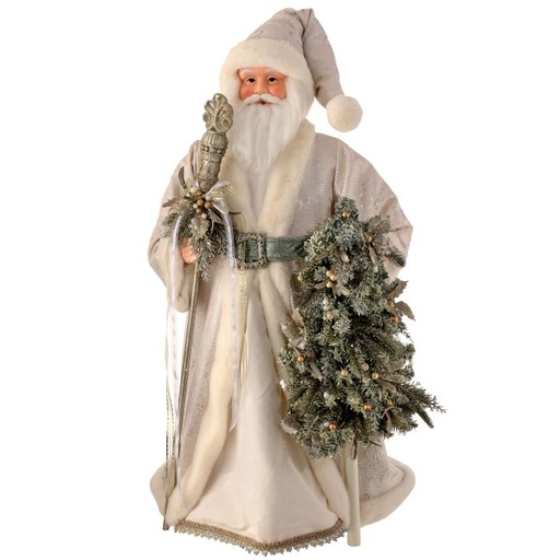[MTX74174] 36" FABRIC MINT JULEP SANTA W/STAFF/TREE