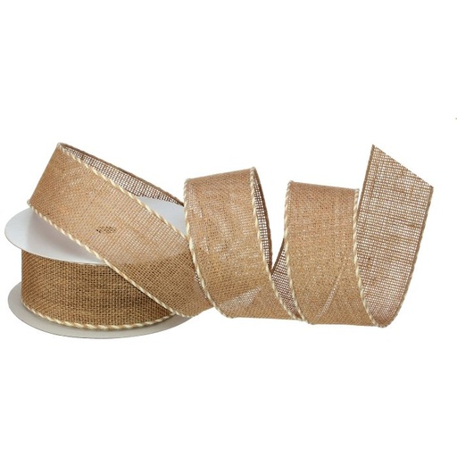 [MTX74158] 2.5"X10Y NATURAL WOVEN W/EDGE RIBBON
