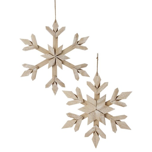 [MTX74119] 14" WOOD SNOWFLAKE ORNAMENT INDIVIDUAL