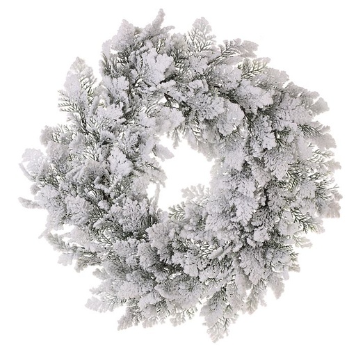 [MTX74049] 28" SNOWY ACADIA CEDAR WREATH