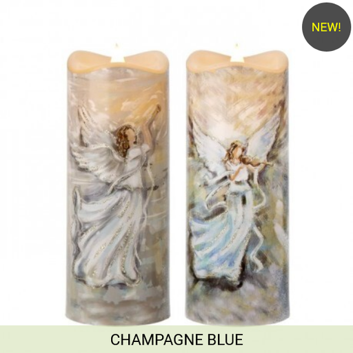 [MTX74041] 8" LED/BTY/TMR ANGEL ON CANDLE INDIVIDUAL