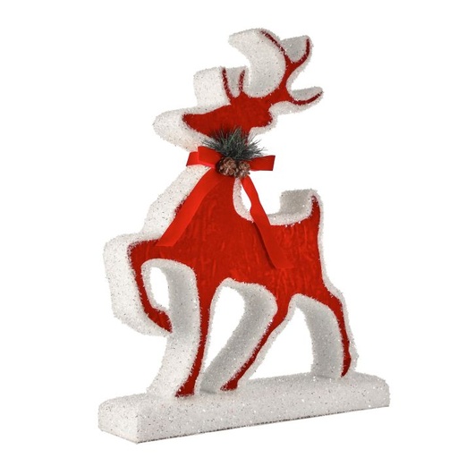 [MTX74016] 21" TINSEL GLITTER FOAM/VELVET STANDING DEER