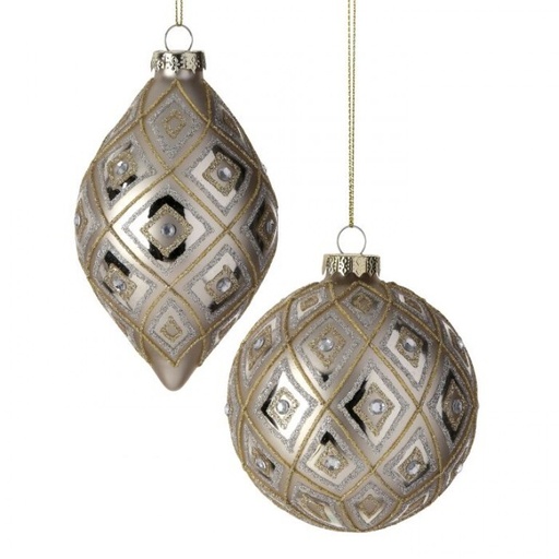 [MTX73955] 4-5.5" GLS DIAMOND BALL.FINIAL ORNAMENT INDIVIDUAL