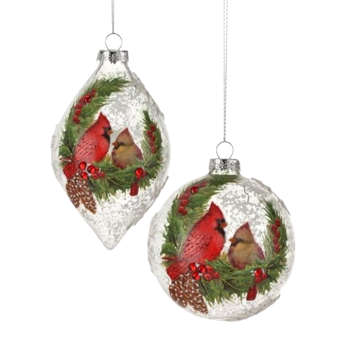[MTX73937] 4-5.5" GLS CRDL/PINE BALL/FNL ORNAMENT INDIVIDUAL