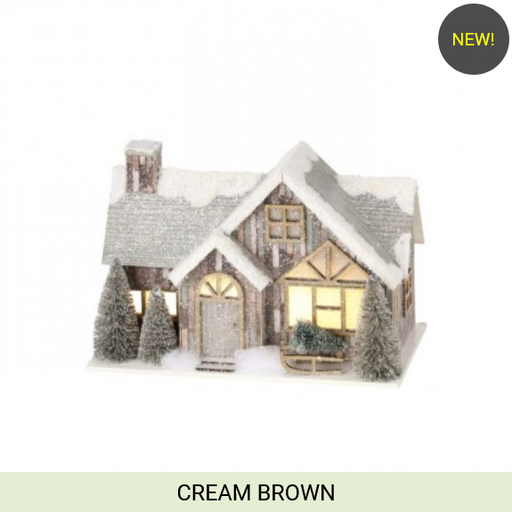 [MTX739000] 11" LED/BTY/TMR CARDBOARD LOG CABIN