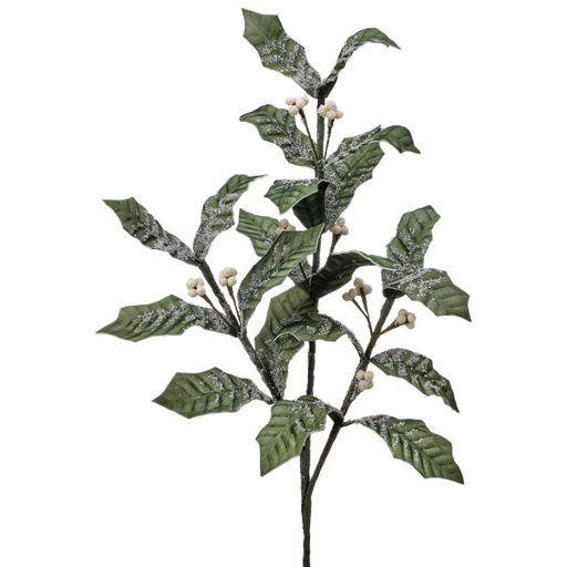 [MTX73728] 38" FOAM HOLLY SPRAY W/SNOW AND BERRY