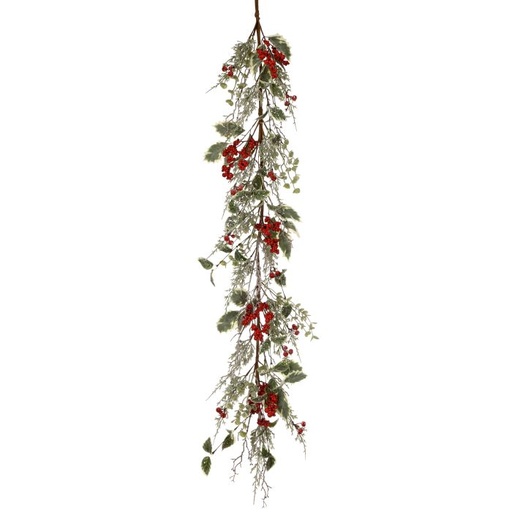 [MTX73725] 48" WINTER FROSTED W/BERRY AND HOLLY GARLAND