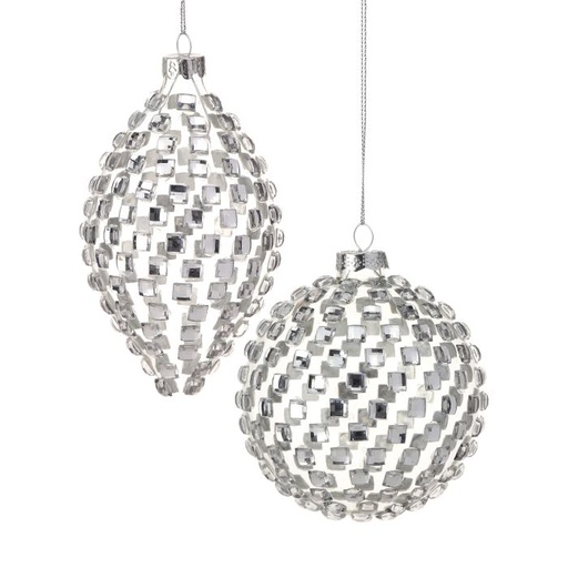 [MTX73675] 4-5.5" GLS W/JWL BALL/FINIAL ORNAMENT INDIVIDUAL