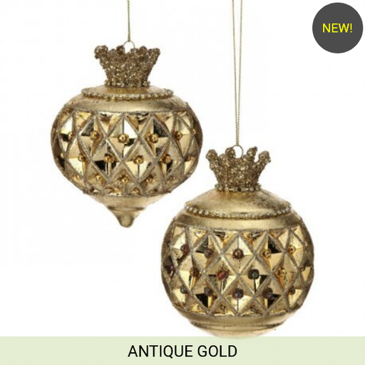 [MTX73633] 5" GLS CROWN BALL/FINIAL ORNAMENT INDIVIDUAL