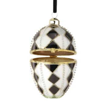 [MTX73611] 5" GLASS FABERGE' HINGE EGG ORNAMENT