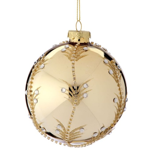 [MTX73605] 4"ETCHED GLASS W/JEWEL BALL ORNAMENT 