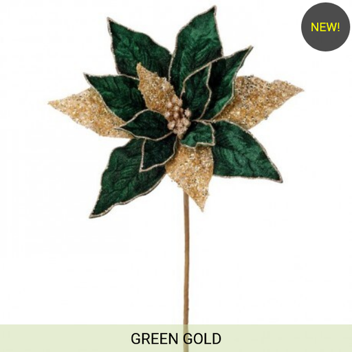 [MTX73519] 24" REGAL VELVET W/GLITTER POINSETTIA STEM