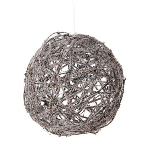 [MTX73492] 6.5" SNOWY TWIG  BALL ORNAMENT