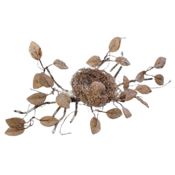 [MTX73487] 15" WINTER SNOWY NEST W/BRANCH AND EGG