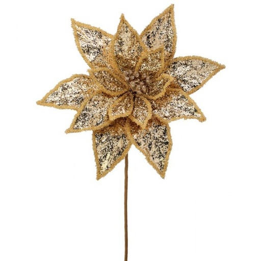 [MTX73478] 24" METALLIC GLITTER POINSETTIA STEM