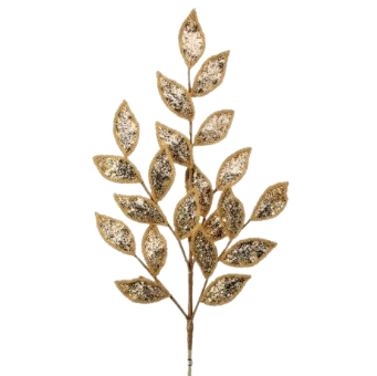 [MTX73477] 29" METALLIC GLITTER LAUREL LEAF SPRAY