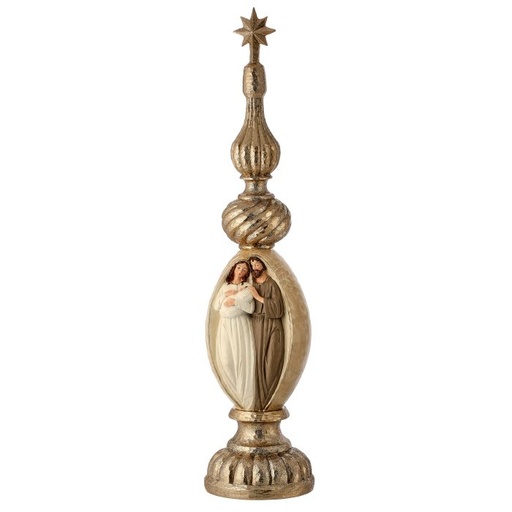 [MTX73360] 22" RESIN HOLY FAMILY IN PEDESTAL FINIAL