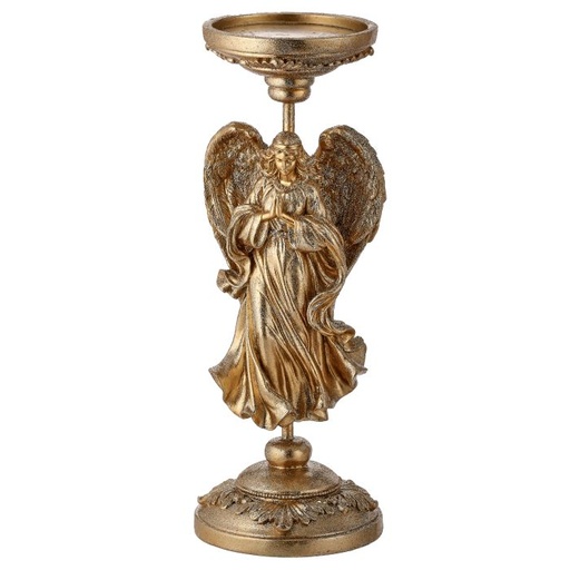[MTX73359] 15" RESIN GILDED ANGEL CANDLE HOLDER