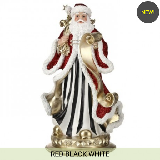 [MTX73322] 11" RESIN ELEGANT SANTA W/SACK/LIST