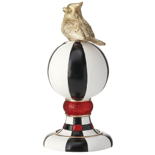 [MTX73321] 10" RESIN BALL TOPIARY W/BIRD TABLE PIECE