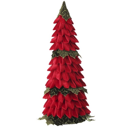 [MTX73412] 28" VELVET HOLLY LEAF CONE  TREE