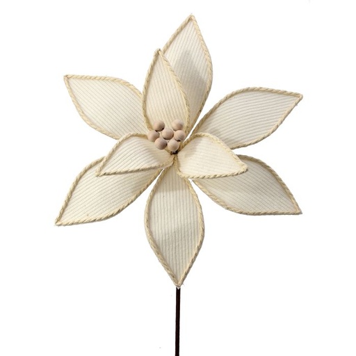 [MTX73399] 22" CORDUROY W/WOOD BEAD POINSETTIA STEM