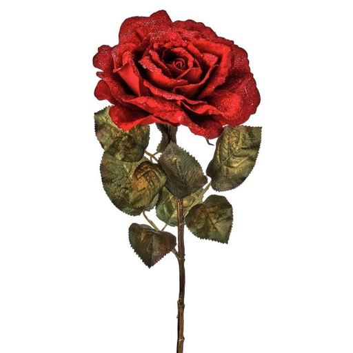 [MTX73289] 25" GLITTER WINTER ROSE STEM