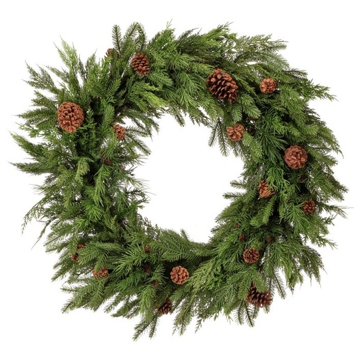 [MTX73281] 36" NATURAL TOUCH MIX EVERYGREEN WREATH