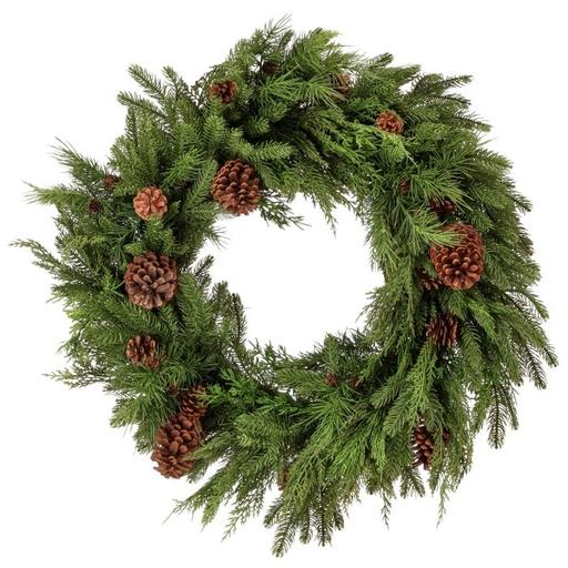 [MTX73280] 30" NATURAL TOUCH MIX EVERYGREEN WREATH